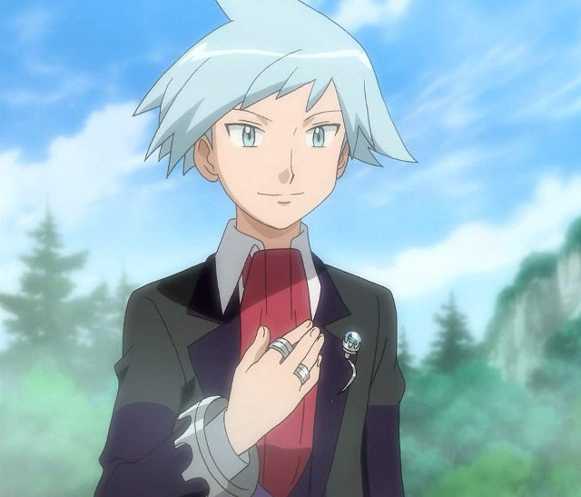 Man white hair red tie free wallpaper - medium preview image