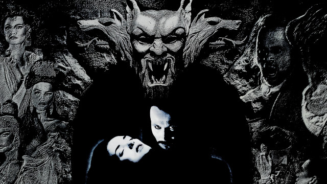 Man woman monsters black white free wallpaper - medium preview image