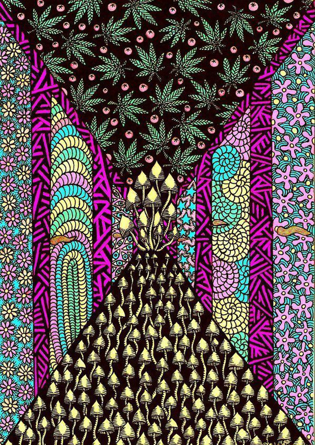 Colorful pattern tree bird flying free wallpaper - medium preview image