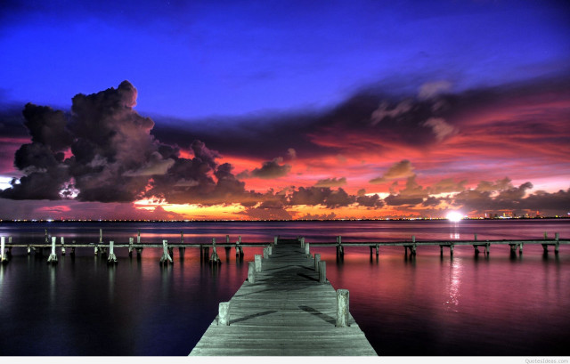 Dock sunset clouds water sky #2 free wallpaper - medium preview image