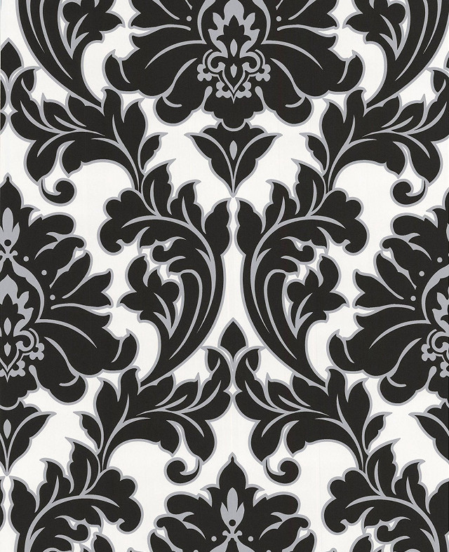 Black white floral wallpaper design #6 free wallpaper - medium preview image