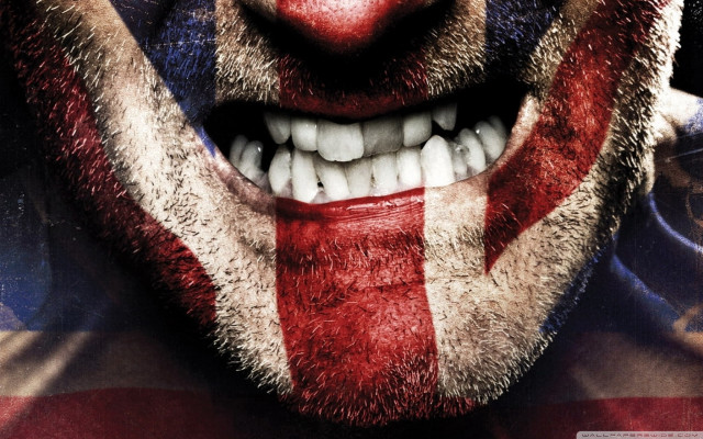 Painted face flag smiling man free wallpaper - medium preview image