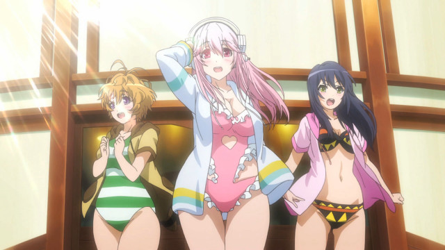 Anime girls bathing suits window free wallpaper - medium preview image