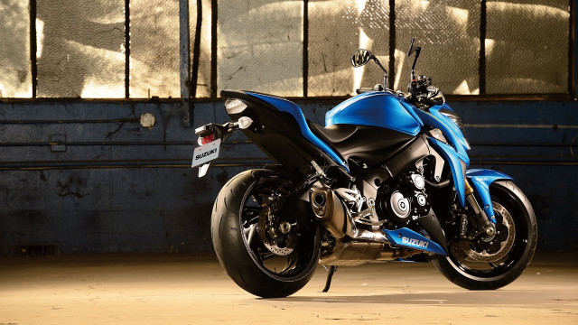 Blue motorcycle garage wall window free wallpaper - medium preview image