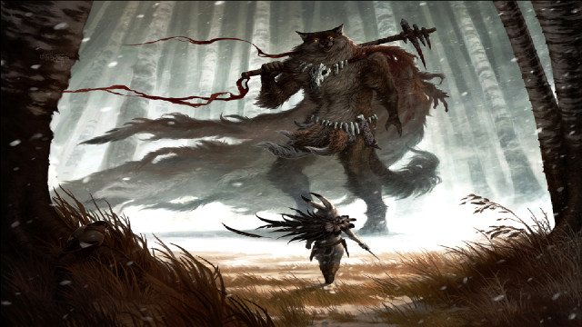 Horned man sword forest demon #2 free wallpaper - medium preview image