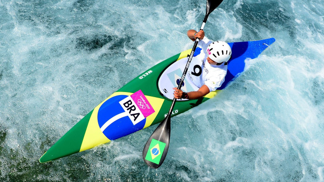 Man kayak water paddle outdoors free wallpaper - medium preview image