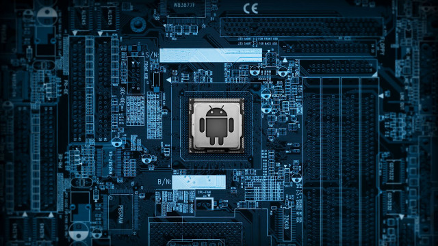 Motherboard robot blue background black free wallpaper - medium preview image