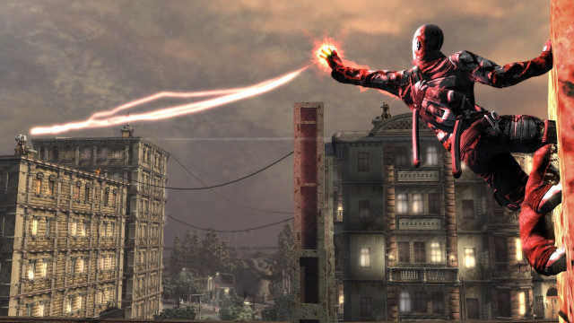 Man red suit ledger fire free wallpaper - medium preview image