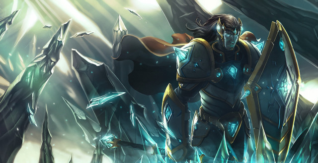 Man blue suit forest sword free wallpaper for desktop - medium preview image