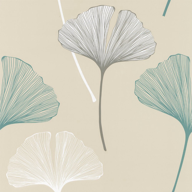 Flower leaves beige background blue free wallpaper - medium preview image