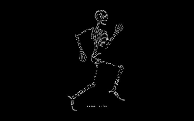 Skeleton running black background white free wallpaper - medium preview image