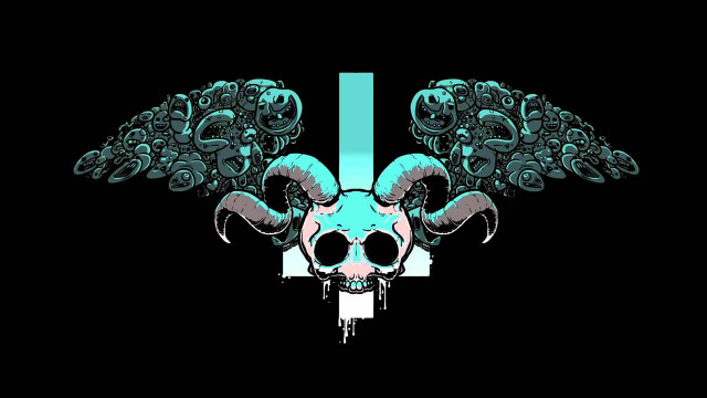 Skull large horn bird blue free wallpaper - medium preview image