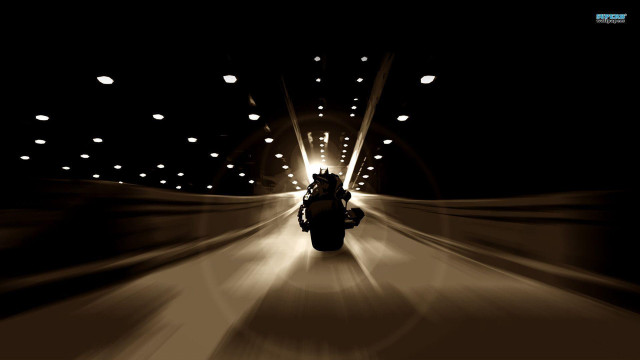 Motorcycle night ride dark street #2 free wallpaper - medium preview image