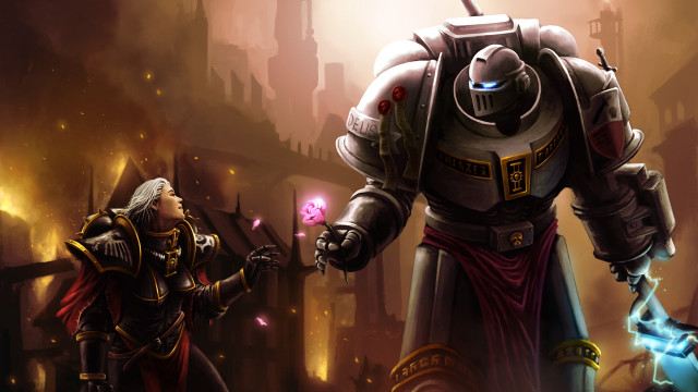 Knights couple city night time free wallpaper - medium preview image