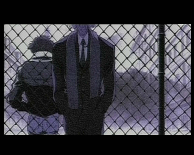 Man suit tie fence backpack free wallpaper - medium preview image
