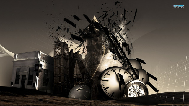 Clocktower giantclock building bird mattepainting free wallpaper - medium preview image