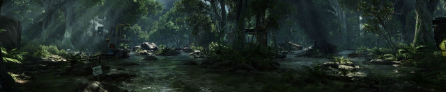 Swamp stream trees man rock free wallpaper - medium preview image