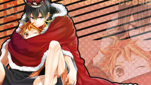 Anime couple bed red blanket free wallpaper - medium preview image