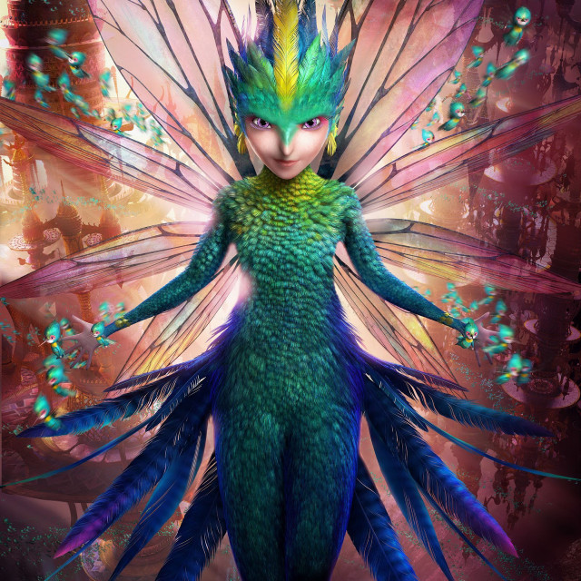 Fairy green blue hair wings free wallpaper - medium preview image