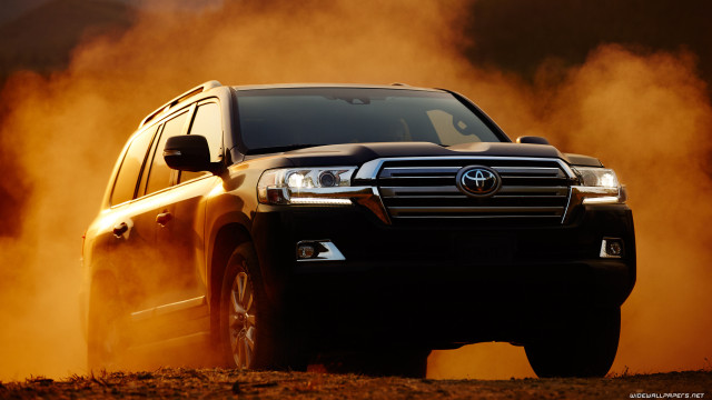 Black suv dusty field orange free wallpaper - medium preview image