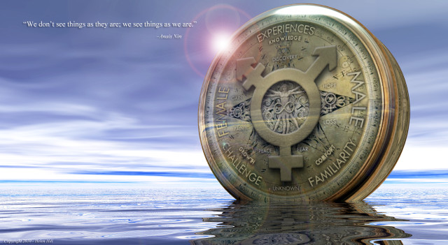 Golden coin floating water sky free wallpaper - medium preview image