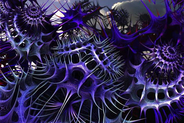 Strange purple black objects cloudy free wallpaper - medium preview image