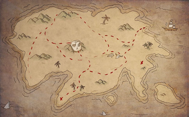 Pirate island map ship distance free wallpaper - medium preview image