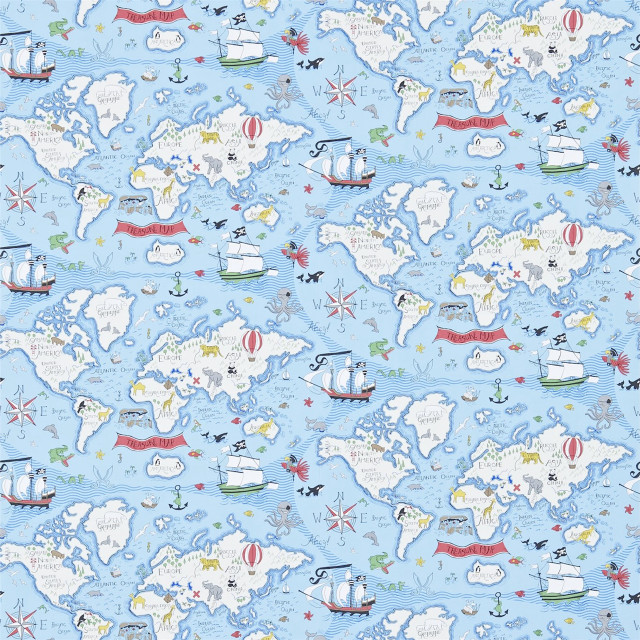 Blue world map ships stars free wallpaper - medium preview image