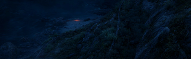 Dark mountain distant light trees free wallpaper - medium preview image