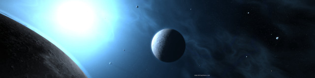 Large planet moon star sky free wallpaper - medium preview image