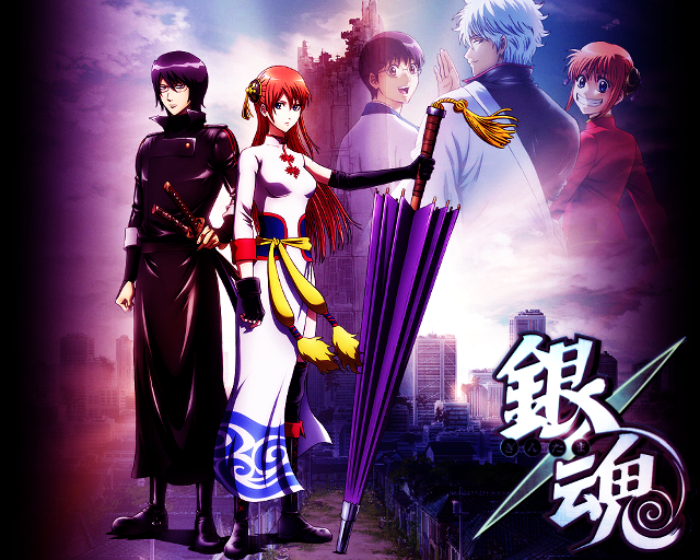 Anime characters city skyline purple #3 free wallpaper - medium preview image