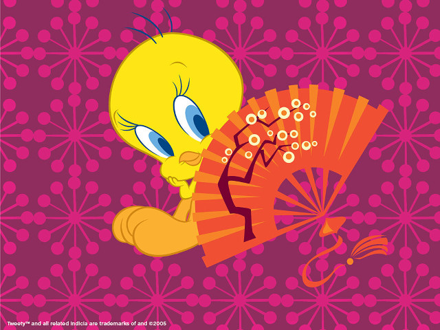 Cartoon bird fan pink background free wallpaper - medium preview image
