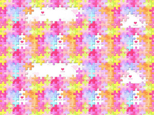 Colorful puzzle piece white background free wallpaper - medium preview image