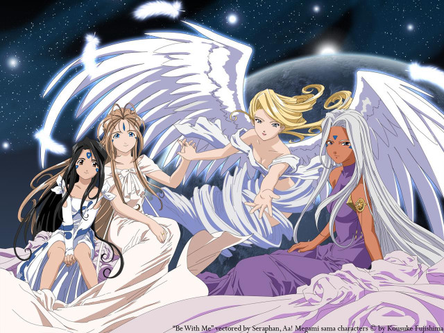 Anime girls bed angel wings free wallpaper - medium preview image