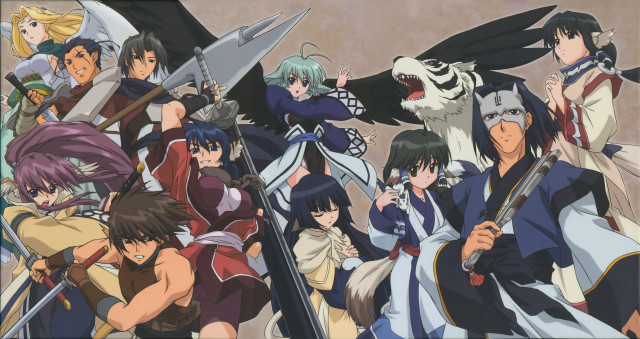 Anime characters swords group action #8 free wallpaper - medium preview image