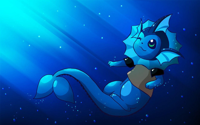 Blue dragon black nose floating free wallpaper - medium preview image