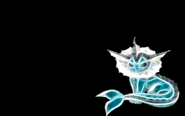 Blue white dragon black background free wallpaper - medium preview image