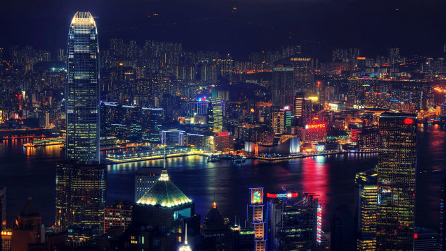 City skyline night lights bridge #9 free wallpaper - medium preview image