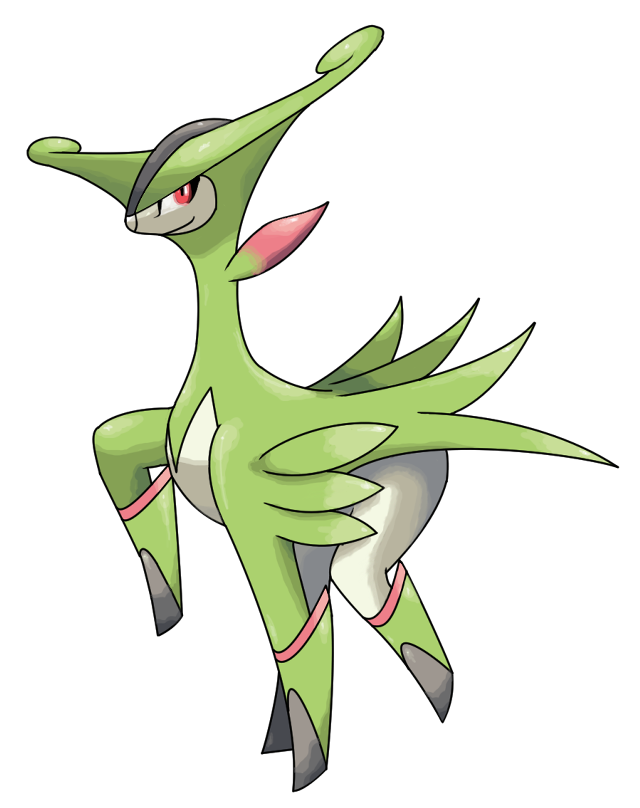 Green white pokemon character red free wallpaper - medium preview image