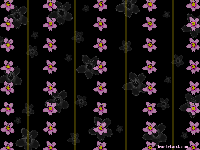 Black pink flower pattern black free wallpaper - medium preview image