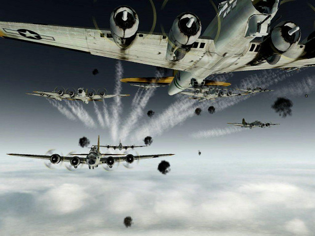 Planes flying smoke sky group #2 free wallpaper - medium preview image