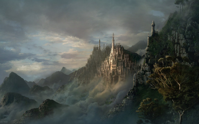 Castle mountain fog clouds sky #2 free wallpaper - medium preview image