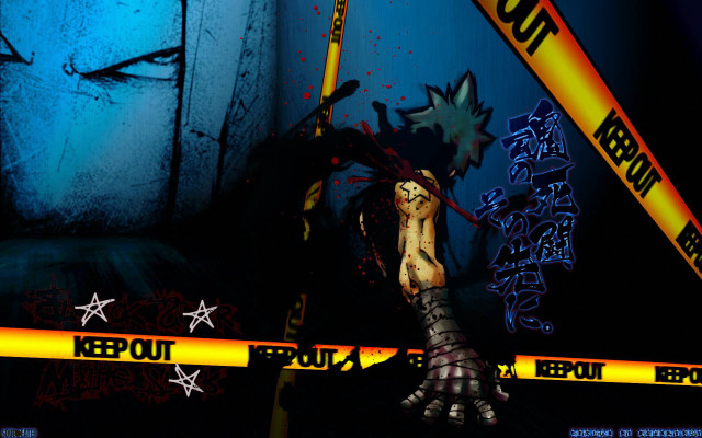 Woman graffiti wall caution yellow free wallpaper - medium preview image