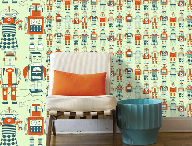Chair robot wall blue vase free wallpaper - medium preview image