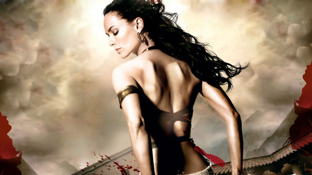 Woman bodysuit knife blood sky free wallpaper - medium preview image