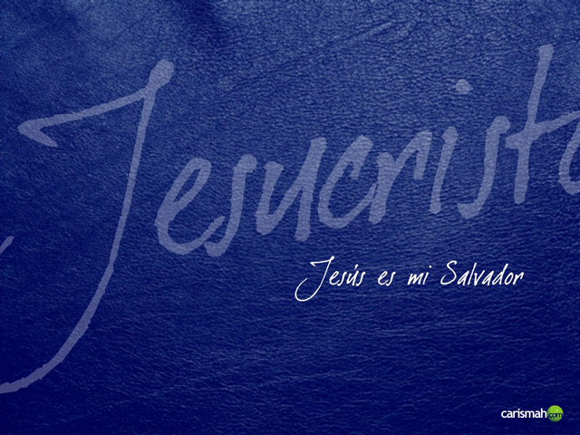 Blue background white lettering jesus free wallpaper - medium preview image