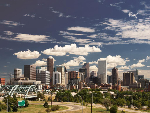 City skyline bridge highway cloudy #2 free wallpaper - medium preview image
