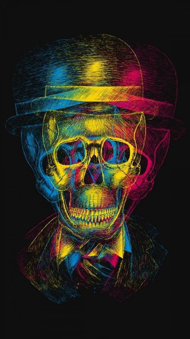 Skull hat tie psychedelic dali free wallpaper - medium preview image