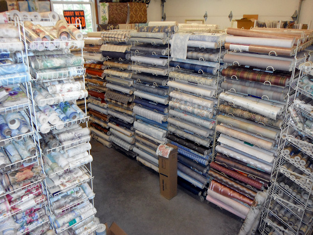 Large room fabrics display store free wallpaper - medium preview image