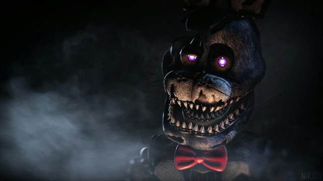 Creepy teddy bear glowing eyes free wallpaper - medium preview image